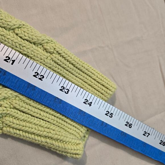 VTG Ann Taylor Lime Green Cable Knit Turtleneck Sweater Size L - Picture 5 of 9